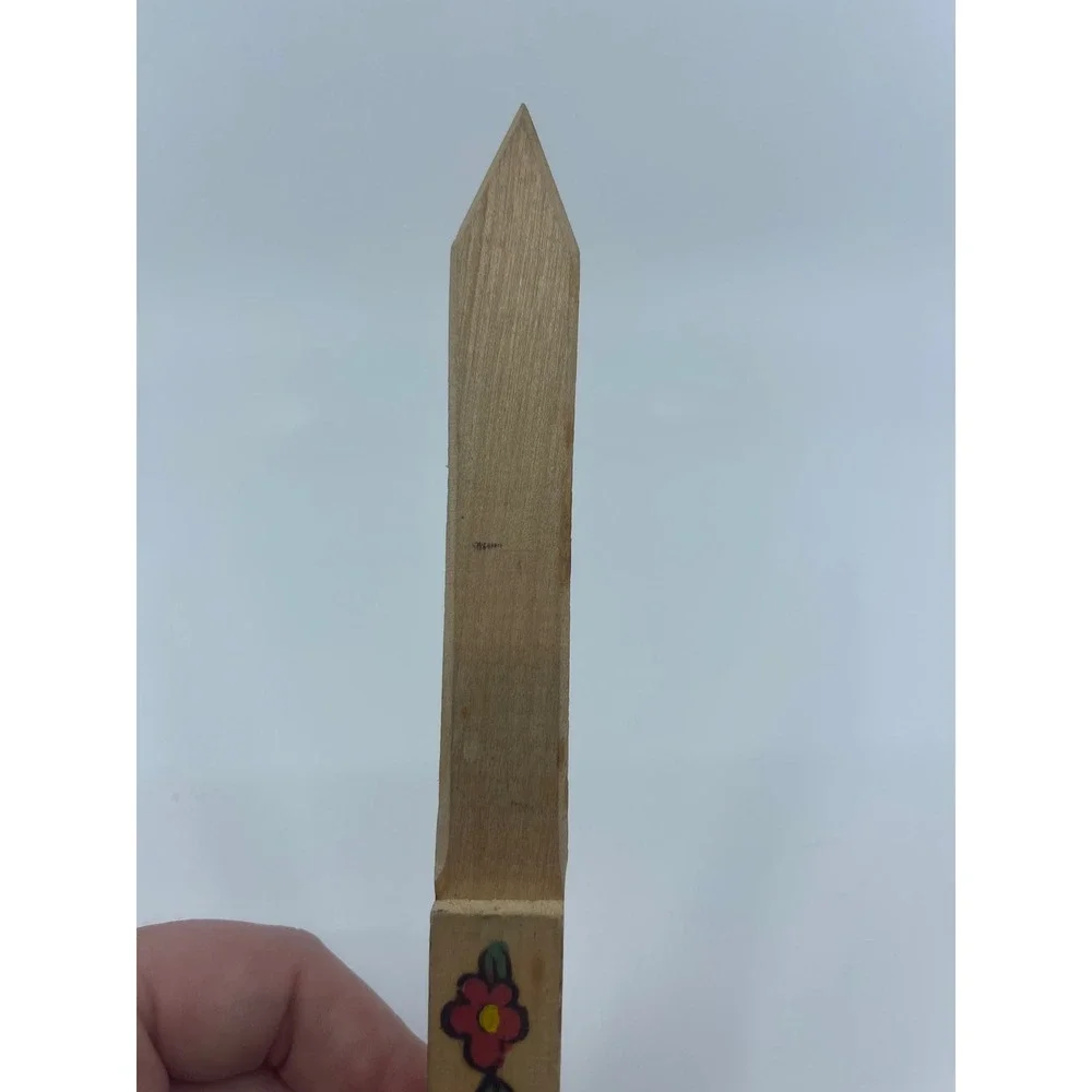 Hand Carved Wooden Letter Opener Garden‎ Marker 